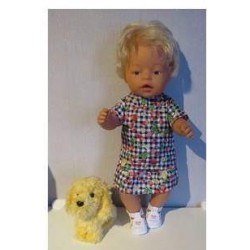 rok setje blauw aardbeien baby born 43cm