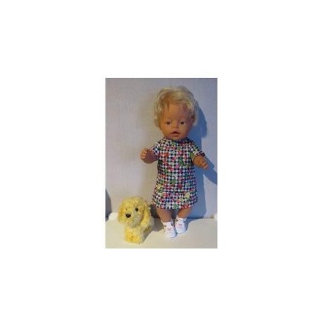 rok setje blauw aardbeien baby born 43cm