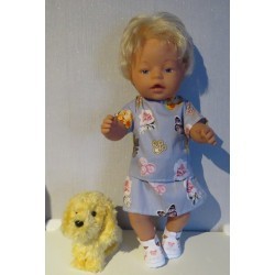 rok setje grijs engel baby born 43cm