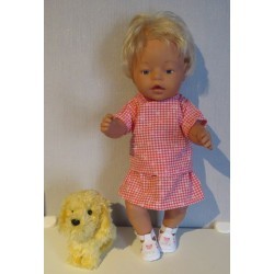 rok setje oranje geruit baby born 43cm