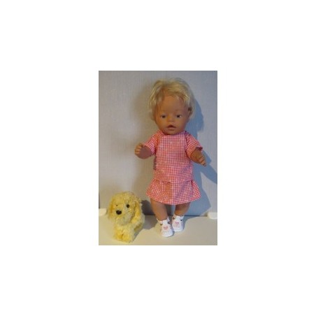 rok setje oranje geruit baby born 43cm