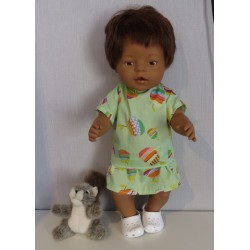 rok setje groen met appels baby born 43cm