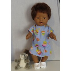 rok setje blauw appels baby born 43cm