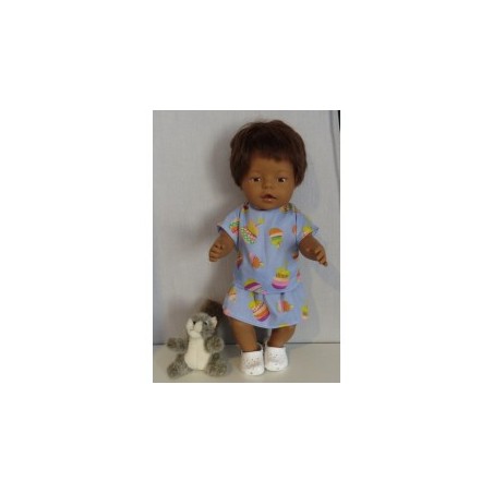 rok setje blauw appels baby born 43cm
