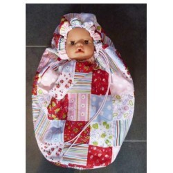 mummyzak rood geblokt  baby born 43cm