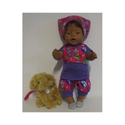 liefbroek setje hard roze dieren aby born 43cm