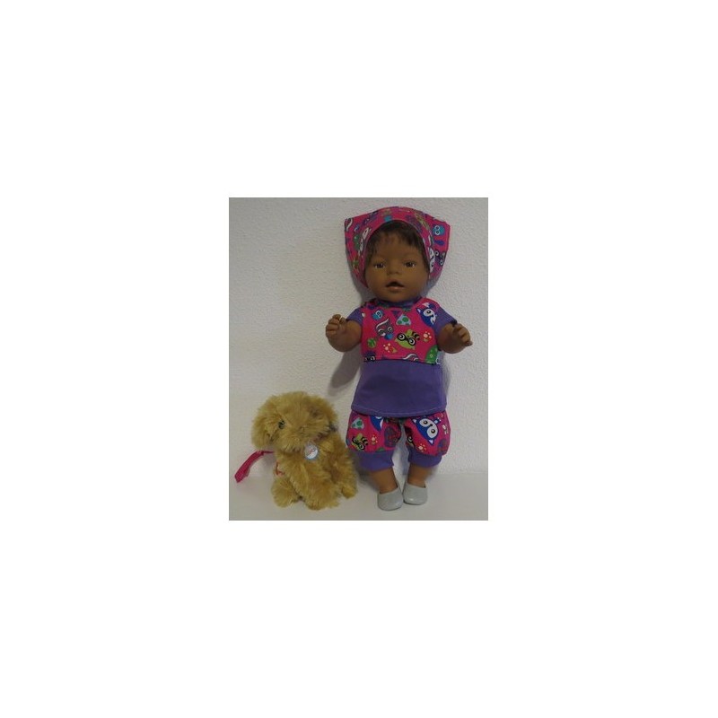 liefbroek setje hard roze dieren aby born 43cm