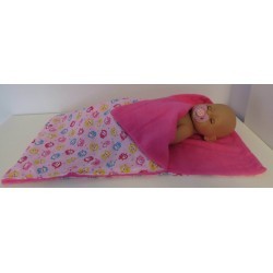 campingslaapzak roze met schapen baby born 43cm