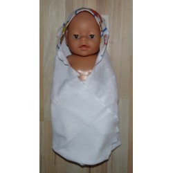 omslagdoek wit met sesam straat wit baby born 43cm