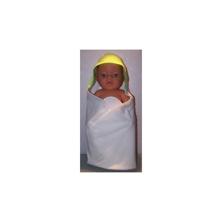 omslagdoek wit met groen baby born 43cm
