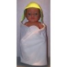 omslagdoek wit met groen baby born 43cm