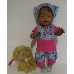 liefbroek setje blauw dieren  baby born 43cm