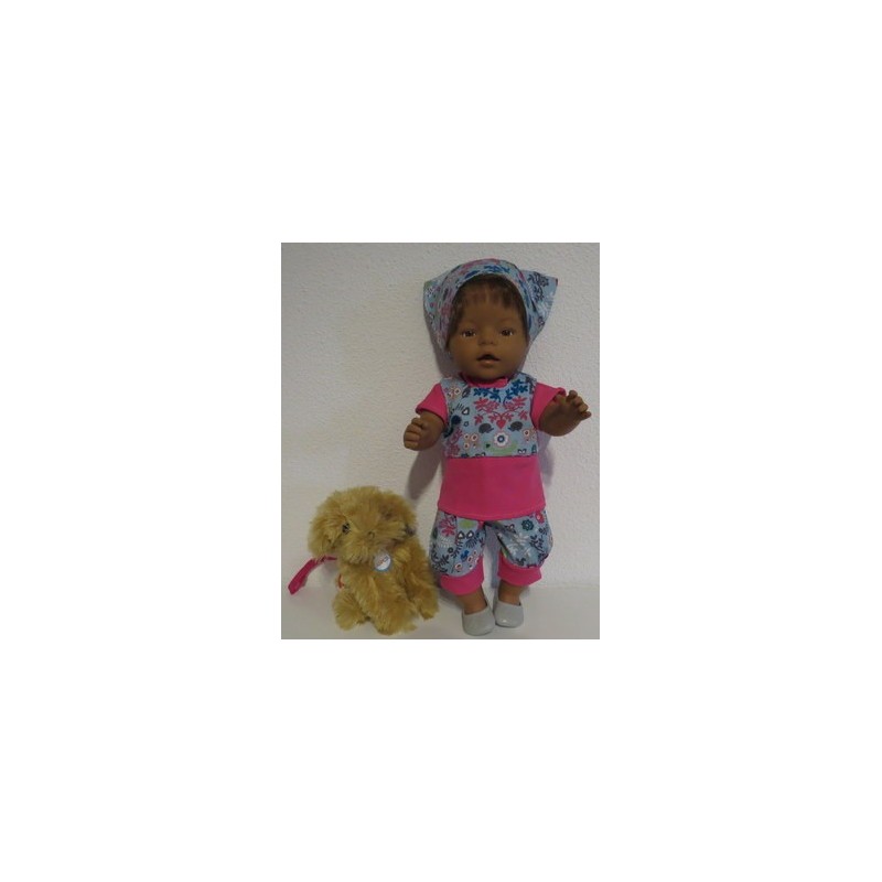 liefbroek setje blauw dieren  baby born 43cm