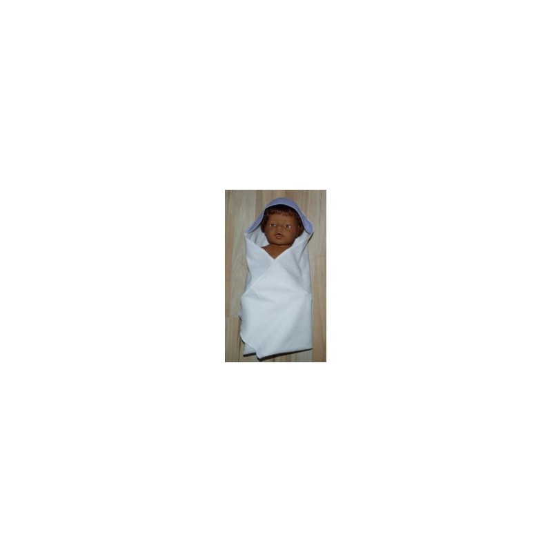 omslagdoek wit met lila baby born 43cm
