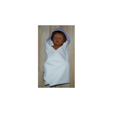 omslagdoek wit met lila baby born 43cm