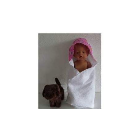 omslagdoek met roze konijn baby born 43cm