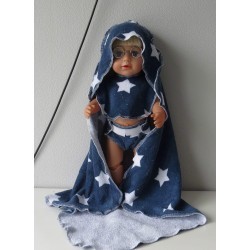 omslagdoek set blauw met sterren baby born 43cm