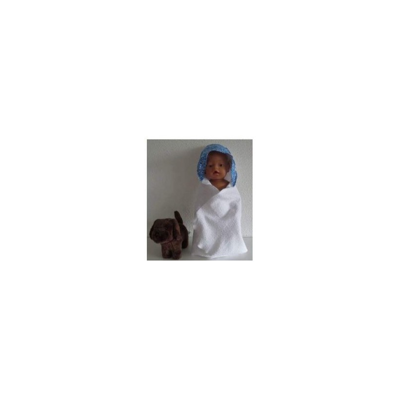 omslagdoek met blauw hello kitty baby born 43cm