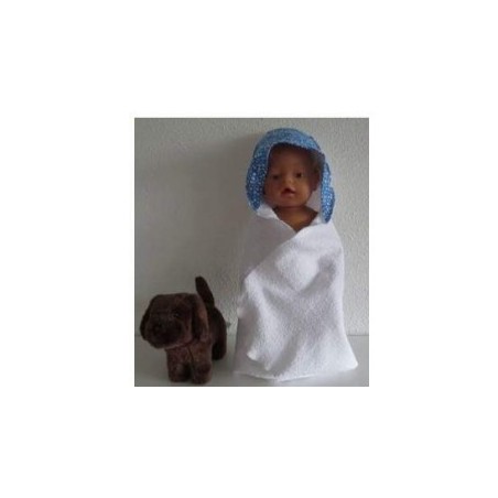 omslagdoek met blauw hello kitty baby born 43cm