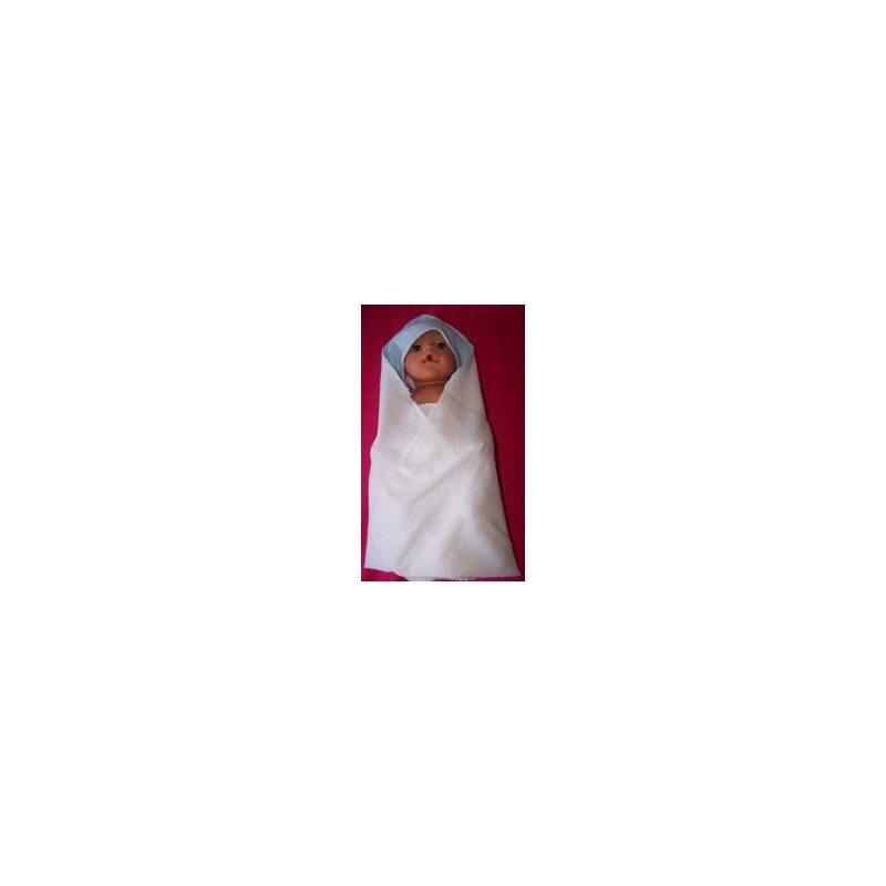 omslagdoek wit met blauw baby born 43cm