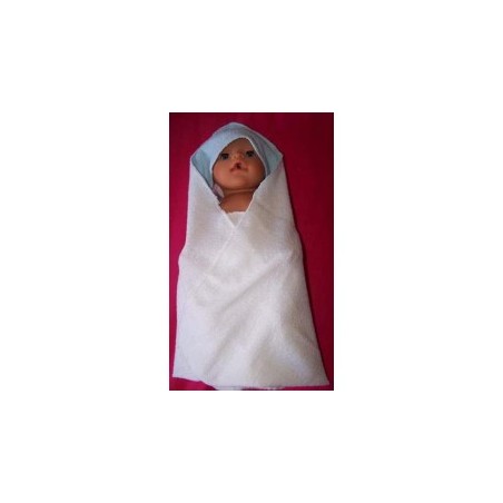omslagdoek wit met blauw baby born 43cm
