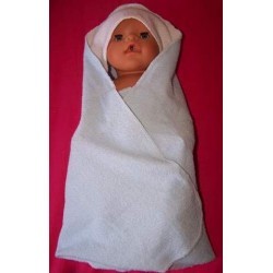 omslagdoek blauw met wit baby born 43cm