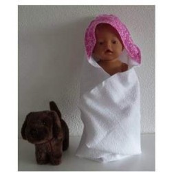 omslagdoek met roze stippen  baby born 43cm