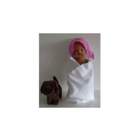 omslagdoek met roze stippen  baby born 43cm