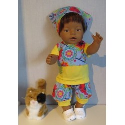 liefbroek setje blauw papagaaien baby born 43cm