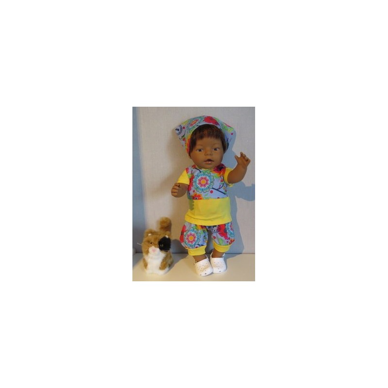 liefbroek setje blauw papagaaien baby born 43cm