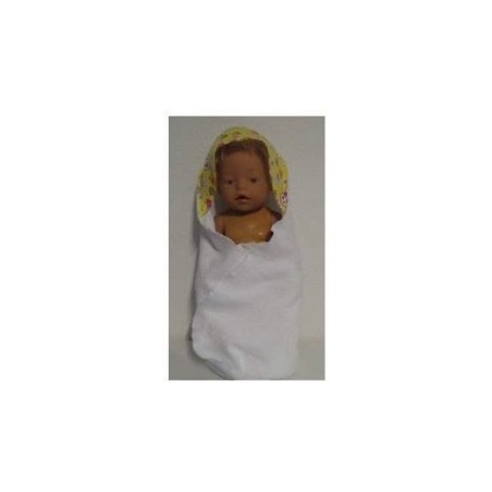 omslagdoek met geel konijnen baby born 43cm