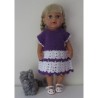 gehaakte jurk paars met wit baby born 43cm