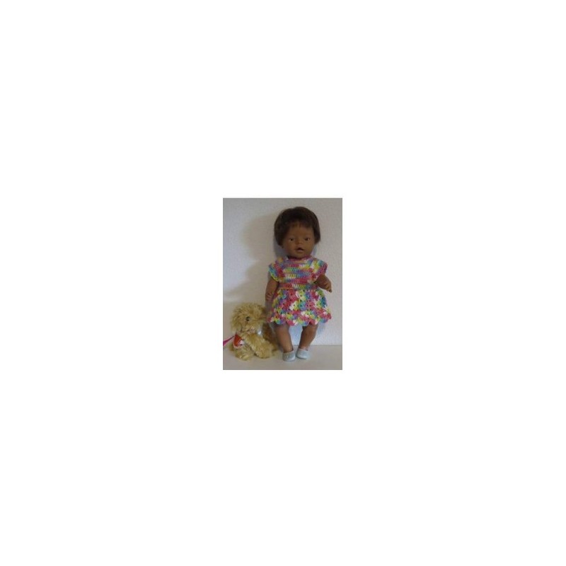 gehaakte jurk gekleurd baby born 43cm