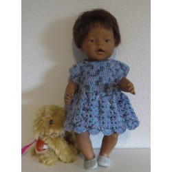 gehaakte jurk blauw baby born 43cm