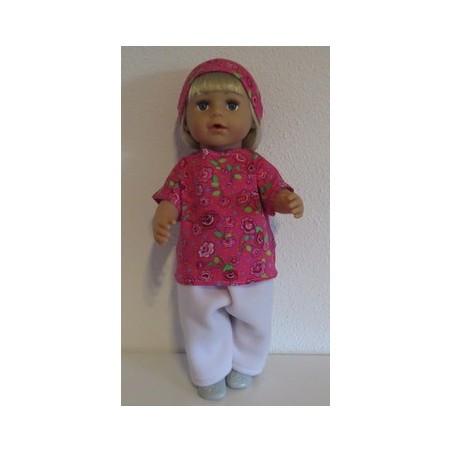 complete set lila met hard roze bloemen baby born 43cm