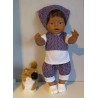 liefbroek setje rood bloemen blauw baby born 43cm