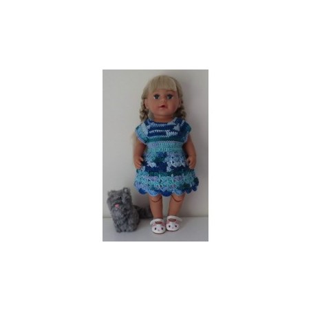 gehaakte jurk blauw baby born 43cm