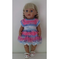 gehaakte jurk blauw gekleurd baby born 43cm