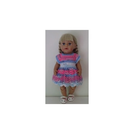gehaakte jurk blauw gekleurd baby born 43cm
