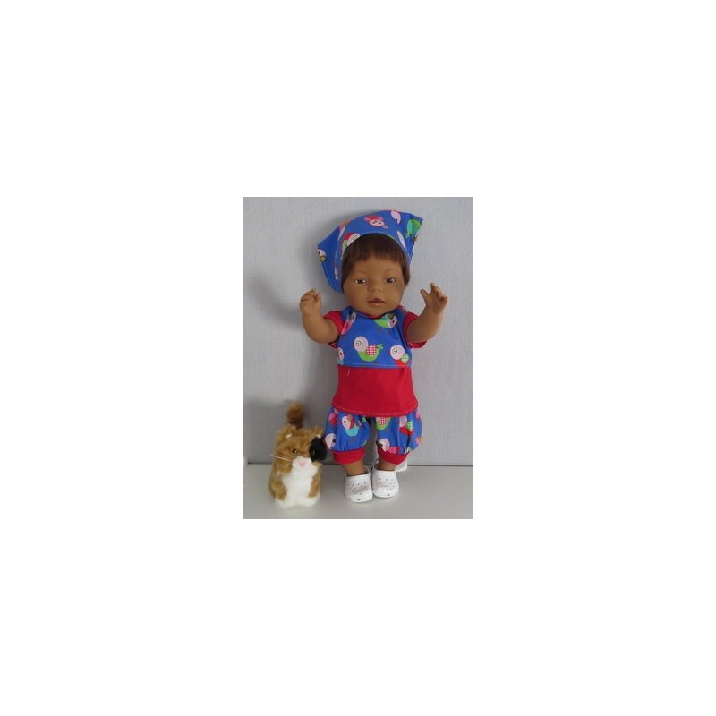 liefbroek setje blauw vogels baby born 43cm