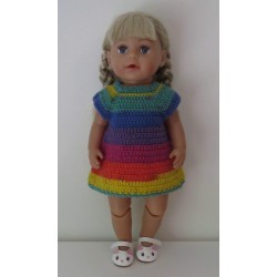 gehaakte jurk gekleurd baby born 43cm