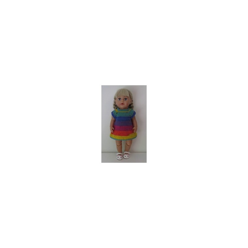 gehaakte jurk gekleurd baby born 43cm