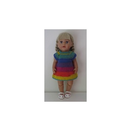 gehaakte jurk gekleurd baby born 43cm