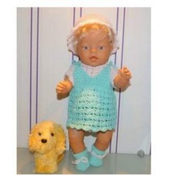 gehaakte jurk set  baby born 43cm
