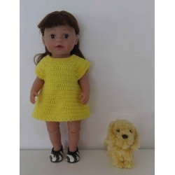 gehaakte jurk geel baby born 43cm