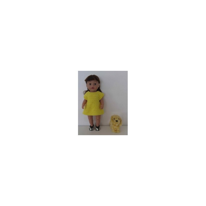 gehaakte jurk geel baby born 43cm