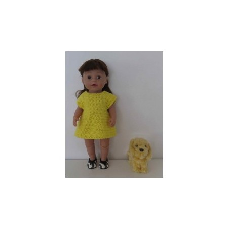 gehaakte jurk geel baby born 43cm