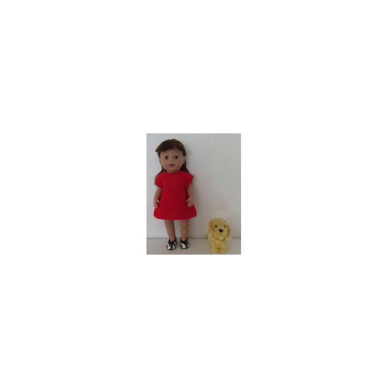 gehaakte jurk rood baby born 43cm