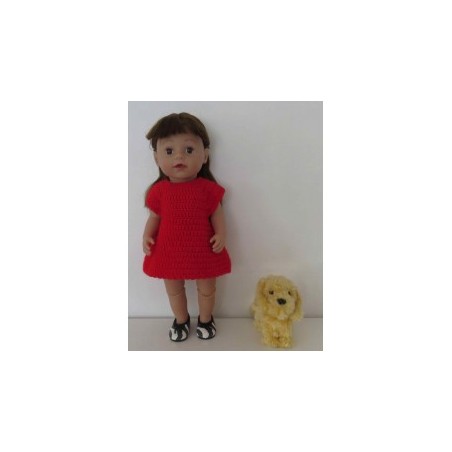 gehaakte jurk rood baby born 43cm