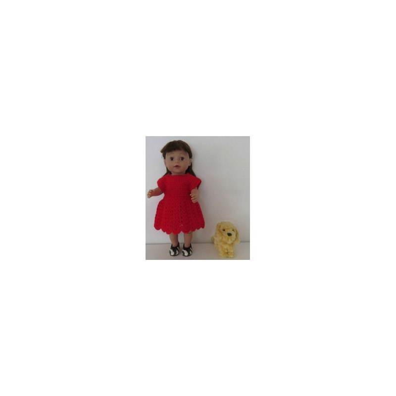 gehaakte jurk rood baby born 43cm